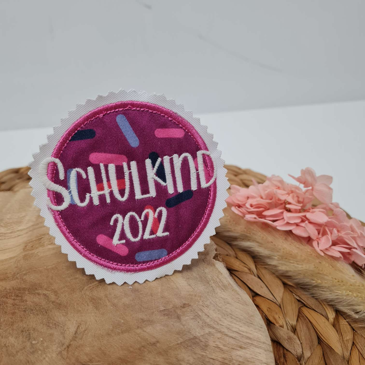 Applikation Aufnäher Button Klettie  | Schulkind 2025 | NussknackBär | Rund