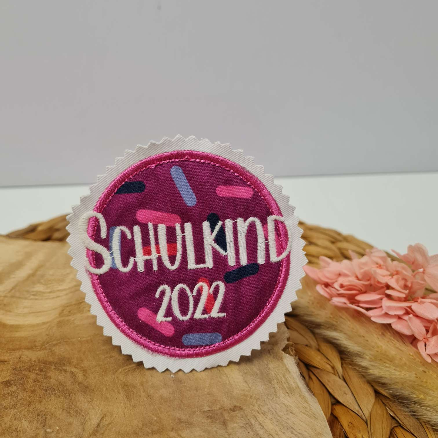 Applikation Aufnäher Button Klettie  | Schulkind 2025 | NussknackBär | Rund