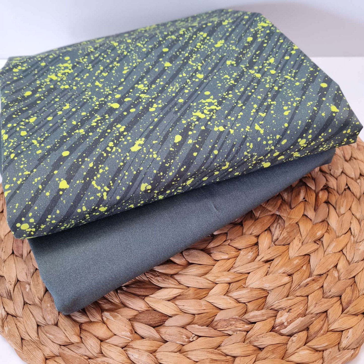 DiY Paket | Stoffpaket | "Mähdreschbär" | Grau Gelb