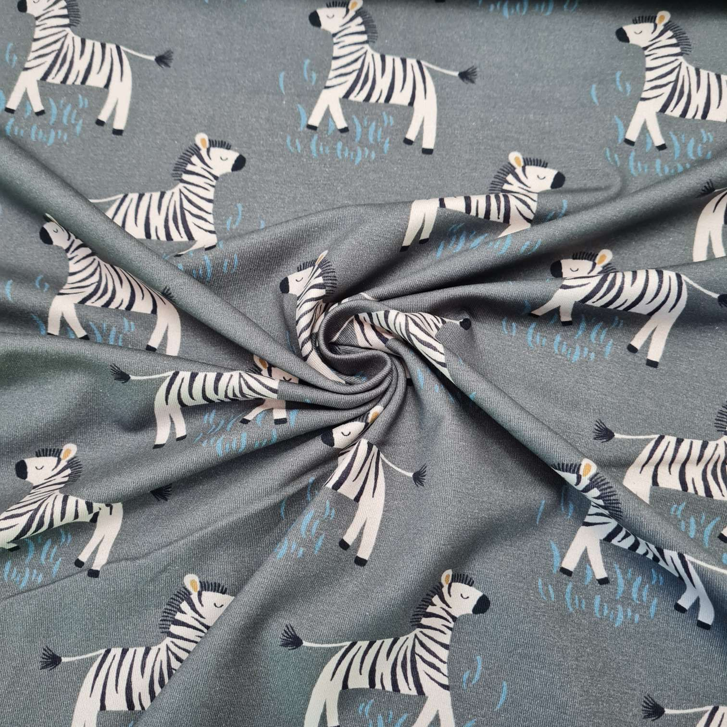 Baumwolljersey | Zebra | Grau