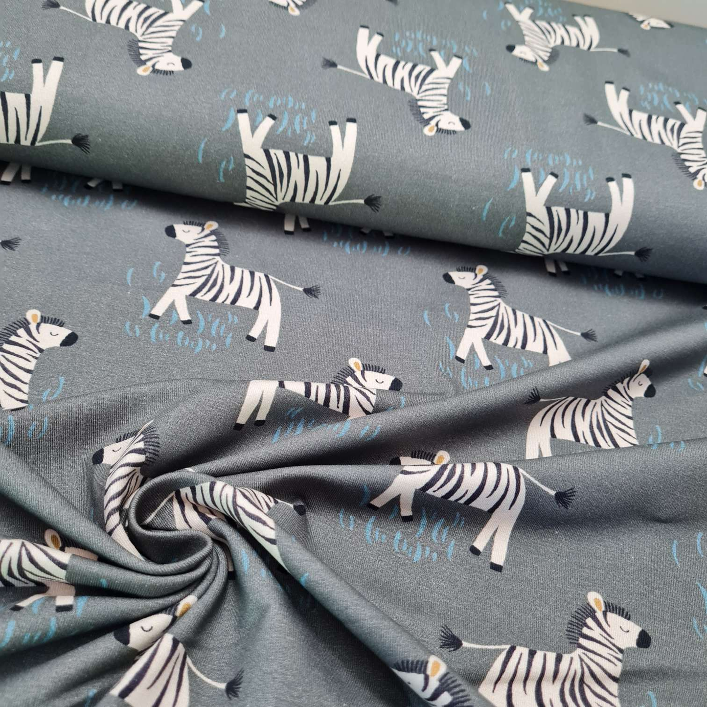 Baumwolljersey | Zebra | Grau