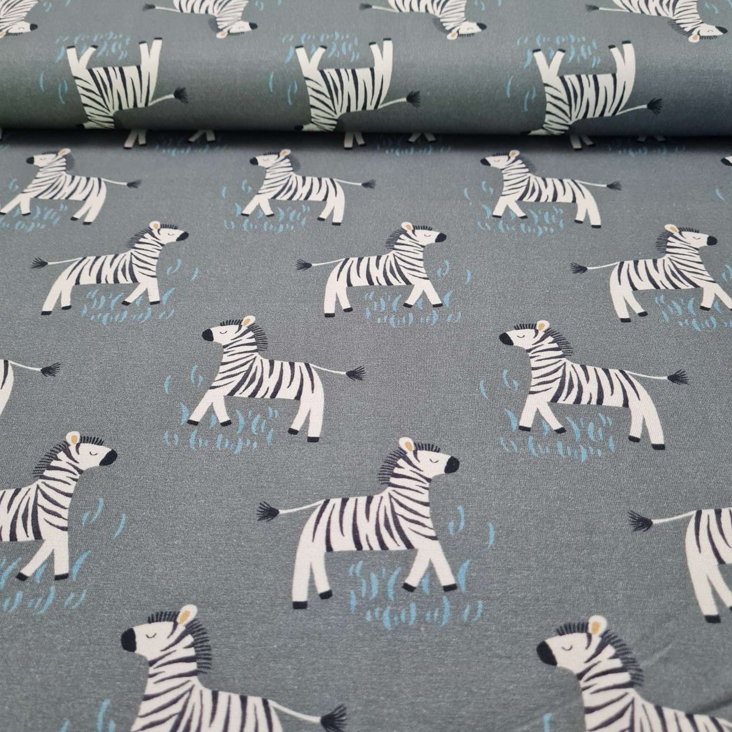 Baumwolljersey | Zebra | Grau