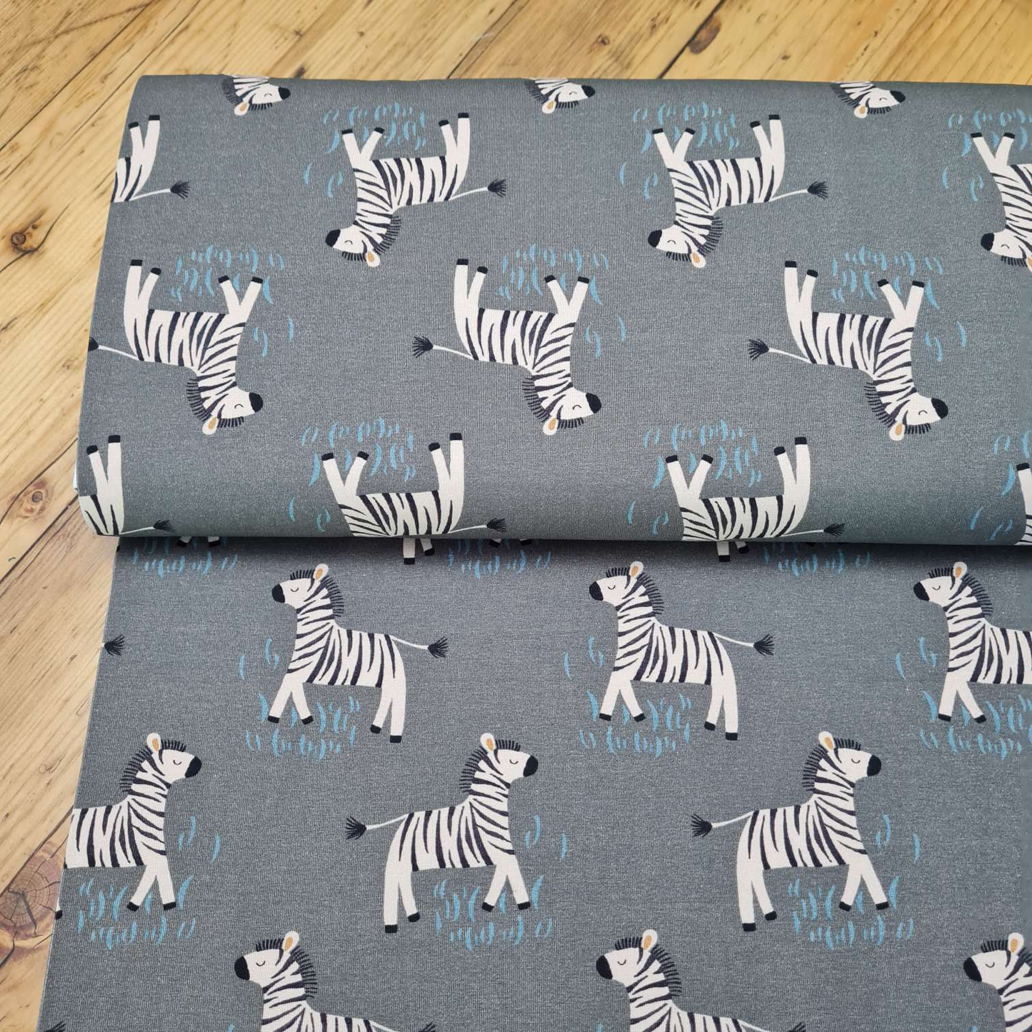 Baumwolljersey | Zebra | Grau