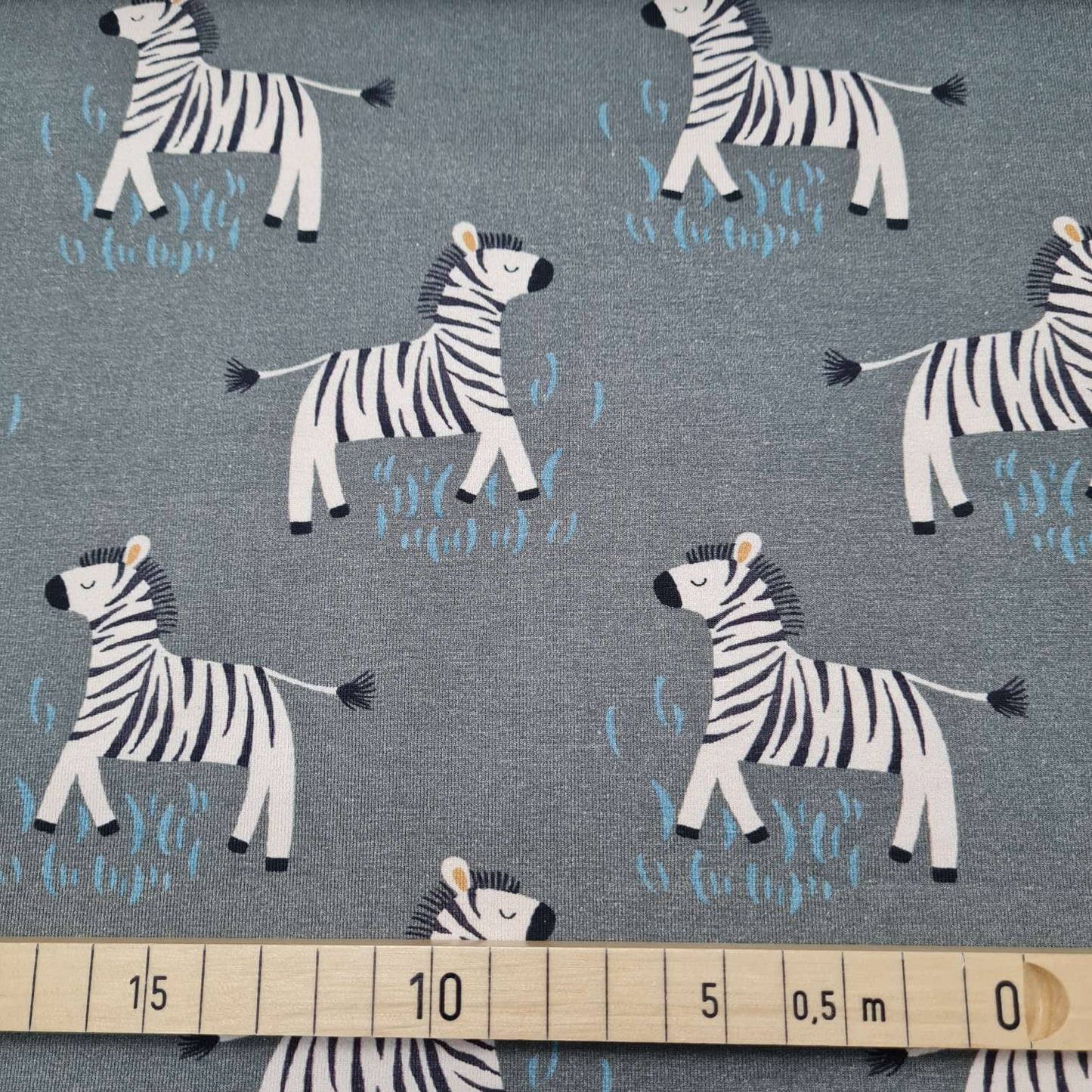 Baumwolljersey | Zebra | Grau