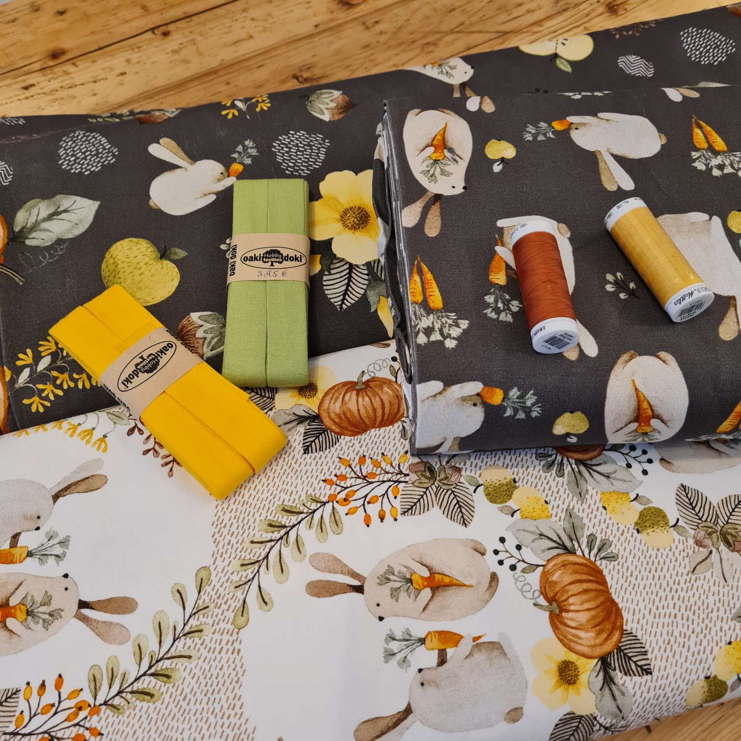 Baumwolljersey | Hasen | Braun