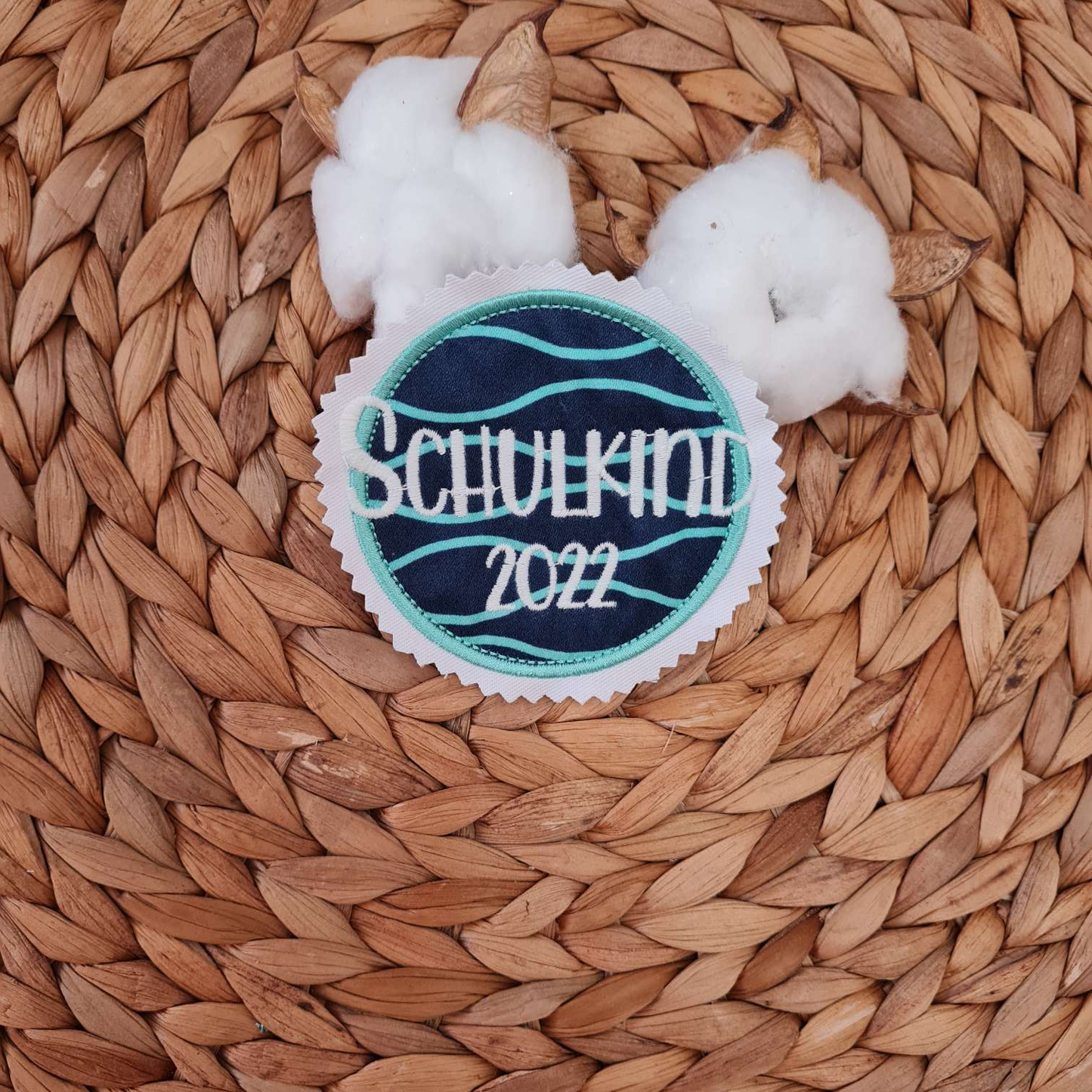 Applikation Aufnäher Button Klettie  | Schulkind 2025 | BlubbBär | Rund