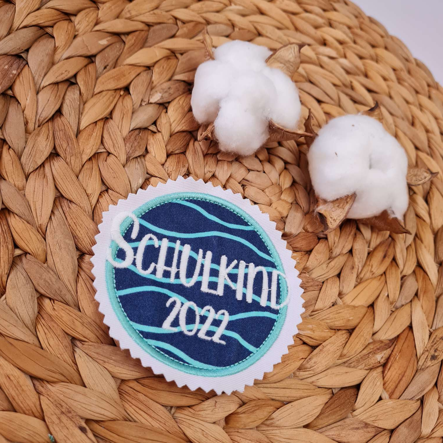 Applikation Aufnäher Button Klettie  | Schulkind 2025 | BlubbBär | Rund