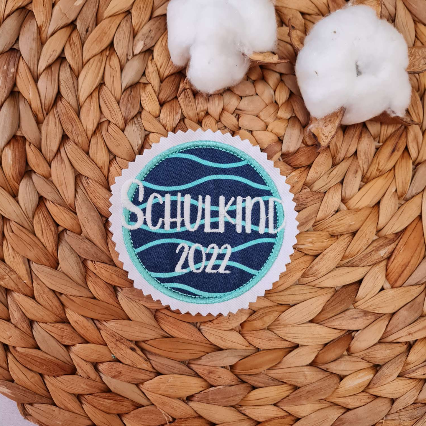 Applikation Aufnäher Button Klettie  | Schulkind 2025 | BlubbBär | Rund