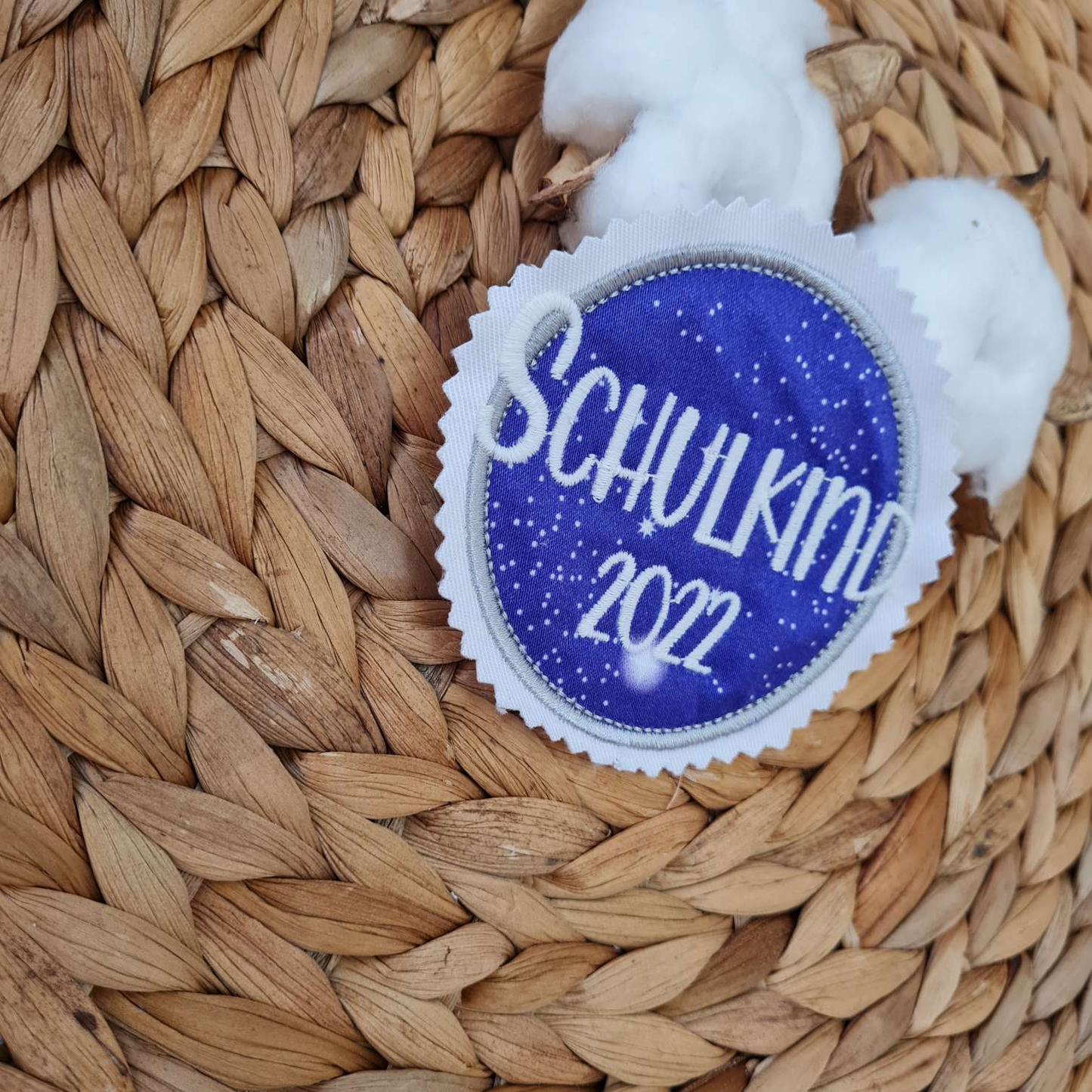 Applikation Aufnäher Button Klettie  | Schulkind 2025 | Bärgasus | Rund