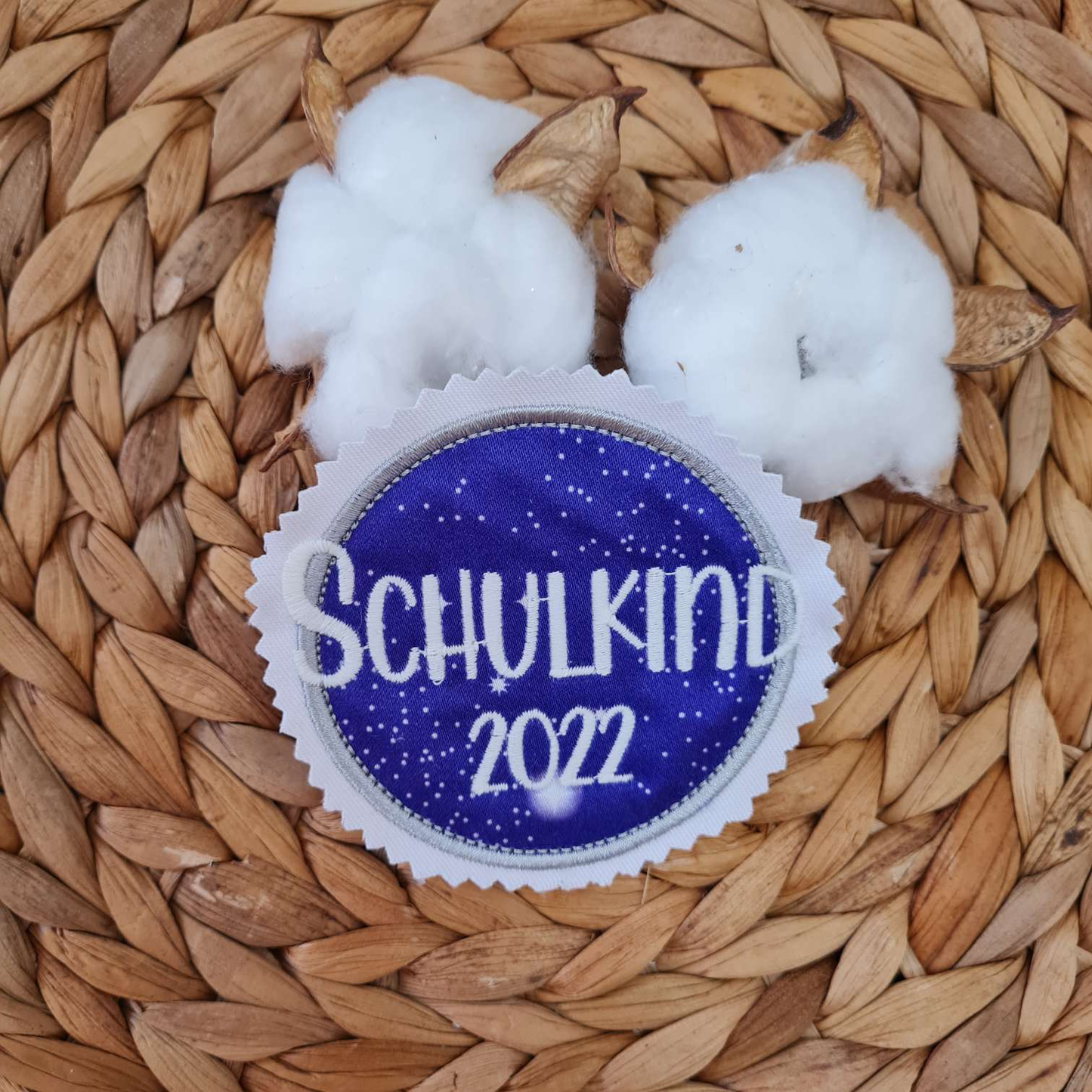 Applikation Aufnäher Button Klettie  | Schulkind 2025 | Bärgasus | Rund