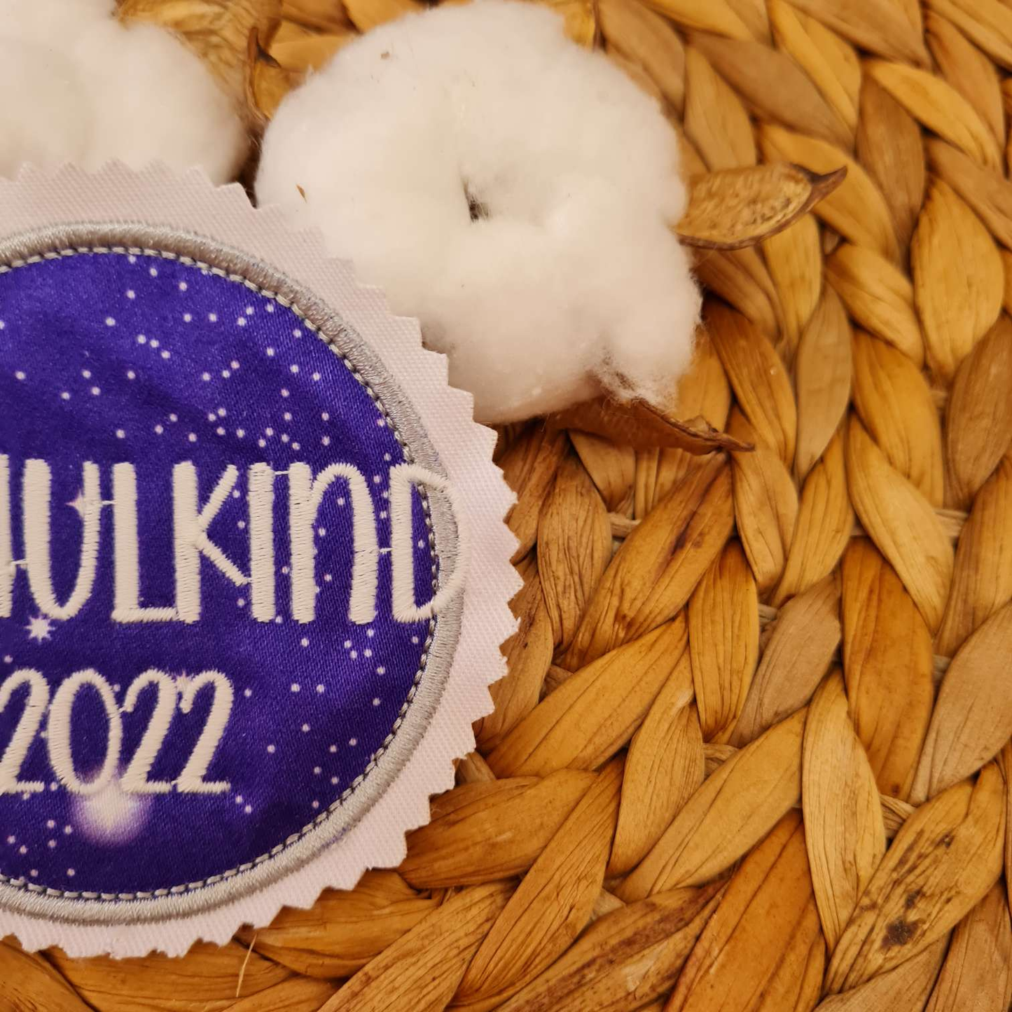 Applikation Aufnäher Button Klettie  | Schulkind 2025 | Bärgasus | Rund