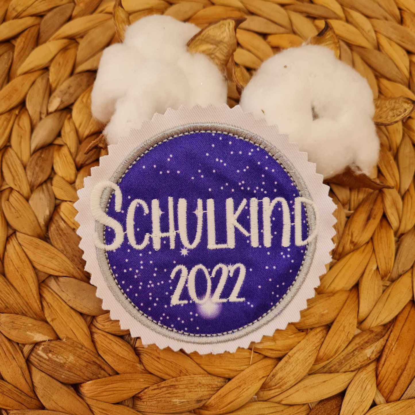 Applikation Aufnäher Button Klettie  | Schulkind 2025 | Bärgasus | Rund
