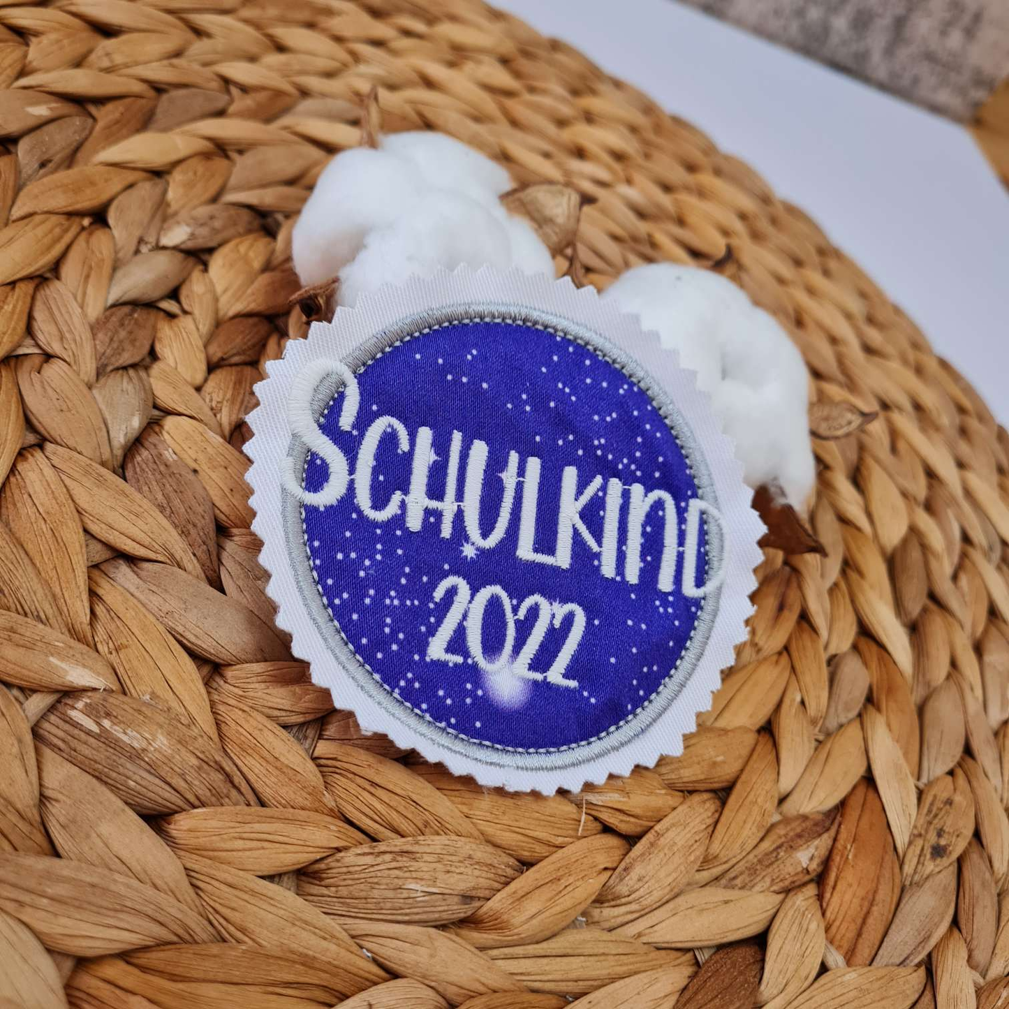 Applikation Aufnäher Button Klettie  | Schulkind 2025 | Bärgasus | Rund