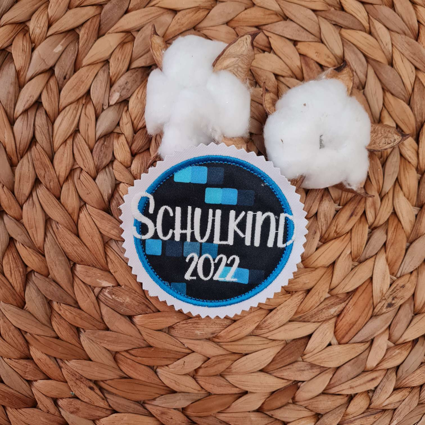 Applikation Aufnäher Button Klettie  | Schulkind 2025 | TiefseetauchBär | Rund