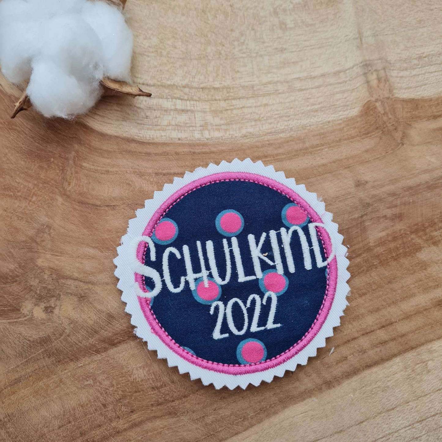 Applikation Aufnäher Button Klettie | Schulkind 2025 | SchubiduBär | Rund