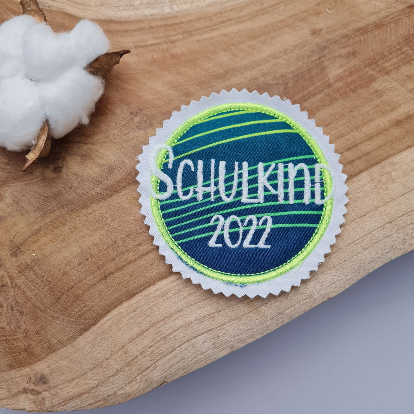 Applikation Aufnäher Button Klettie | Schulkind 2025 | Step by Step Power Robot | Rund