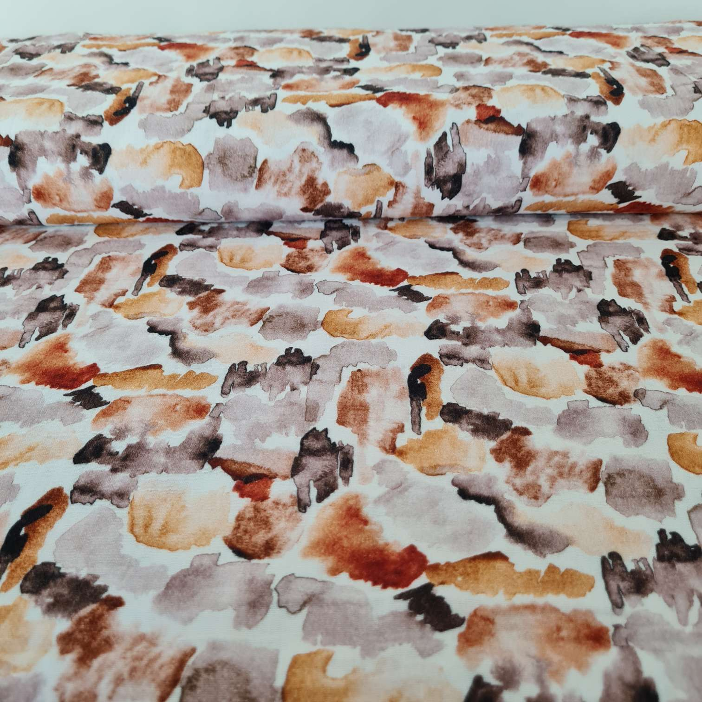 Musselin | Farbflecken | Ocker Braun Beige