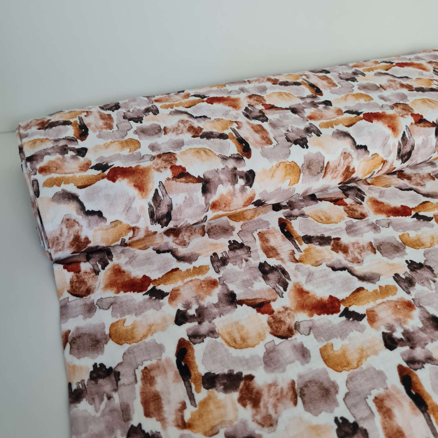 Musselin | Farbflecken | Ocker Braun Beige