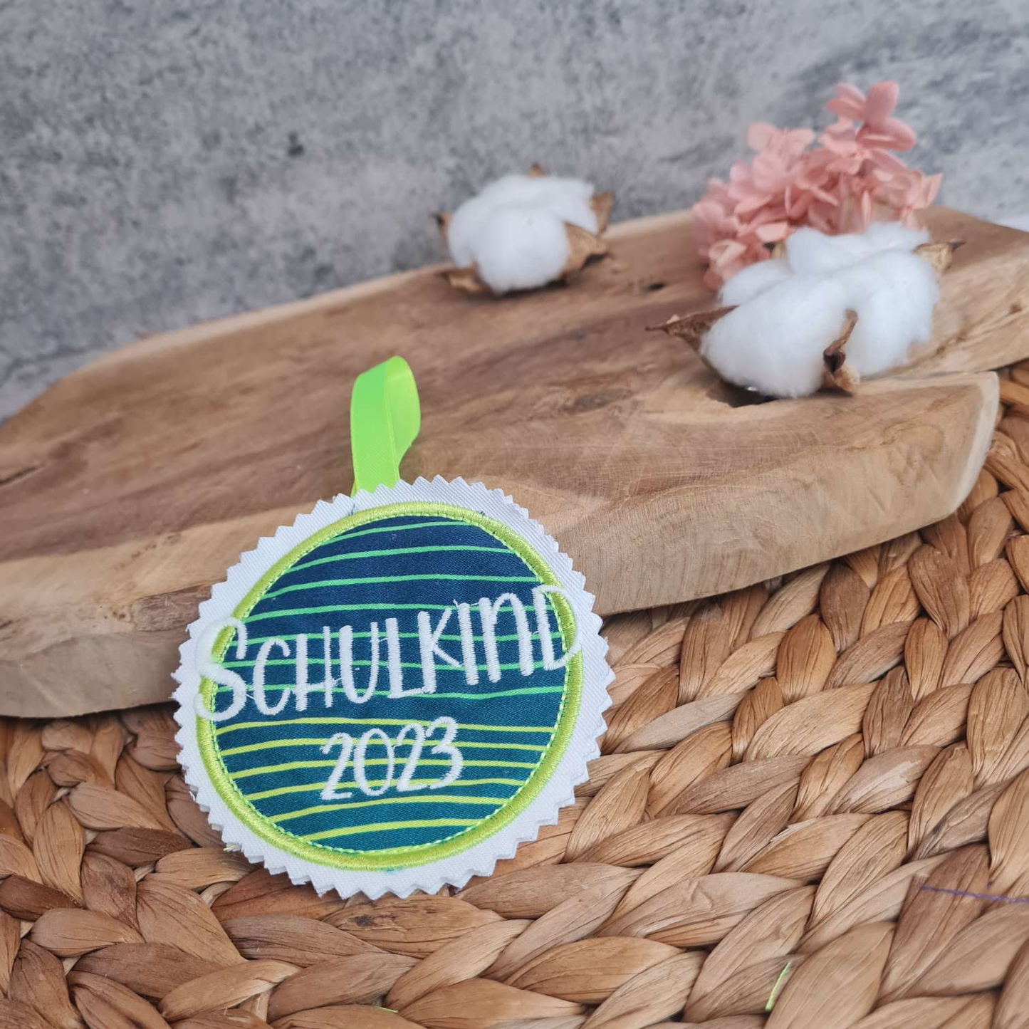 Applikation Aufnäher Button Klettie | Schulkind 2025 | Step by Step Power Robot | Rund