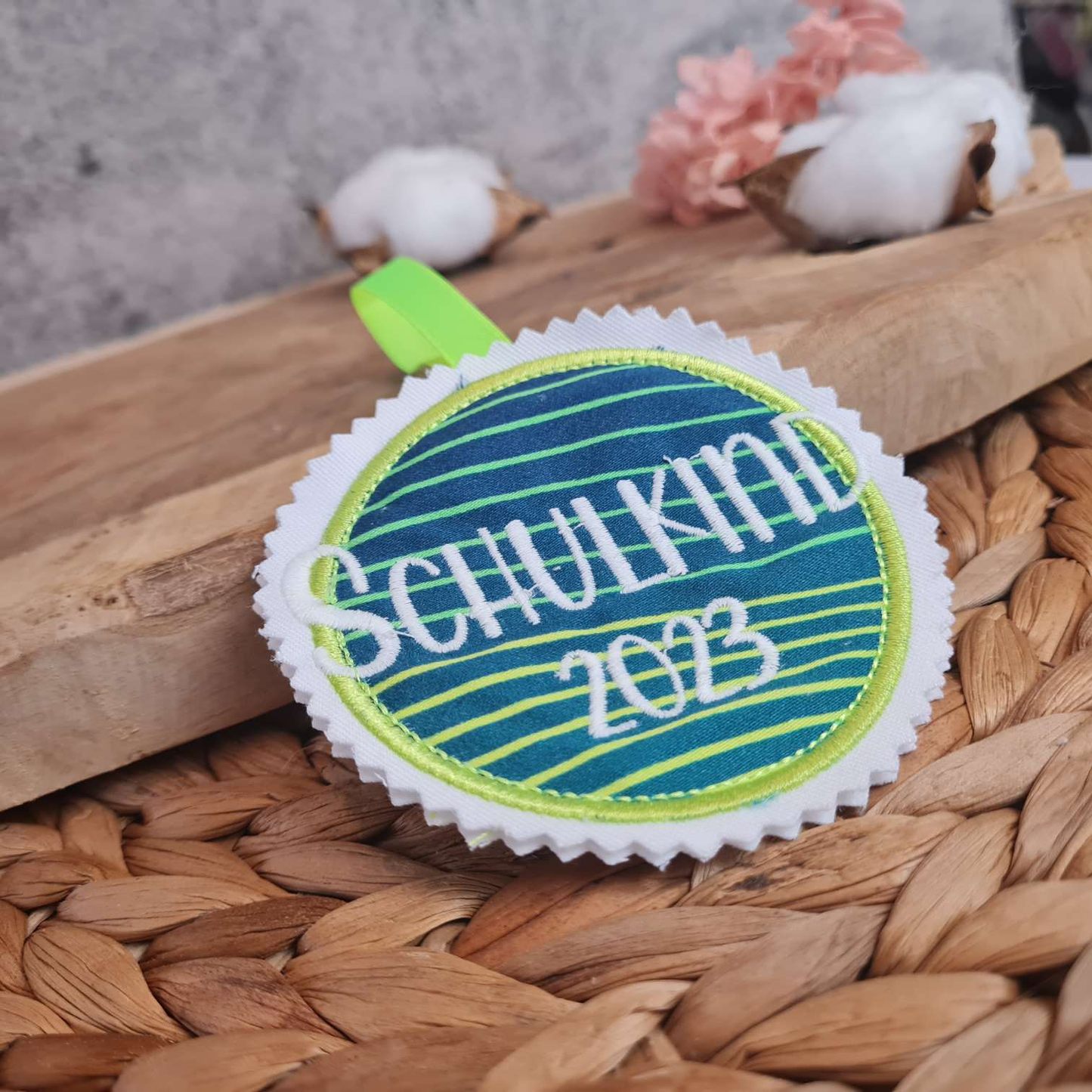Applikation Aufnäher Button Klettie | Schulkind 2025 | Step by Step Power Robot | Rund