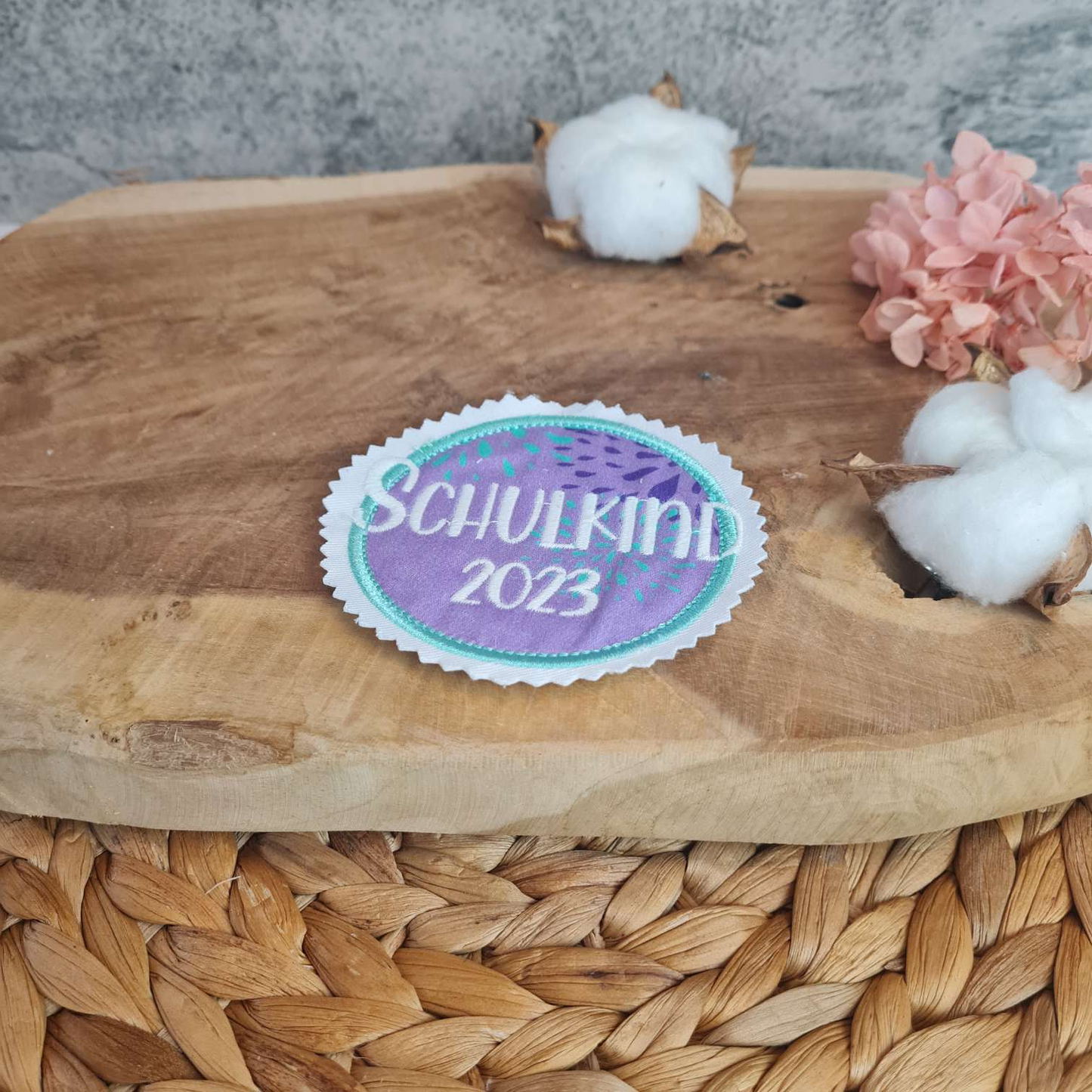 Applikation Aufnäher Button Klettie  | Schulkind 2025 | SchlittenzauBär | Rund