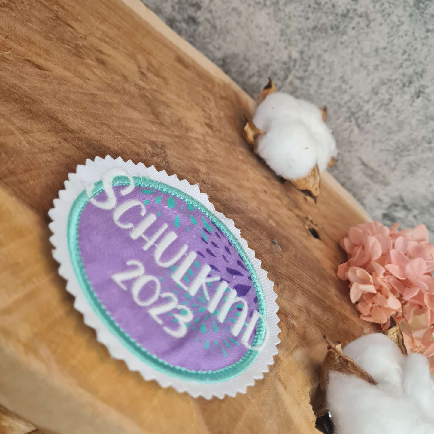 Applikation Aufnäher Button Klettie  | Schulkind 2025 | SchlittenzauBär | Rund