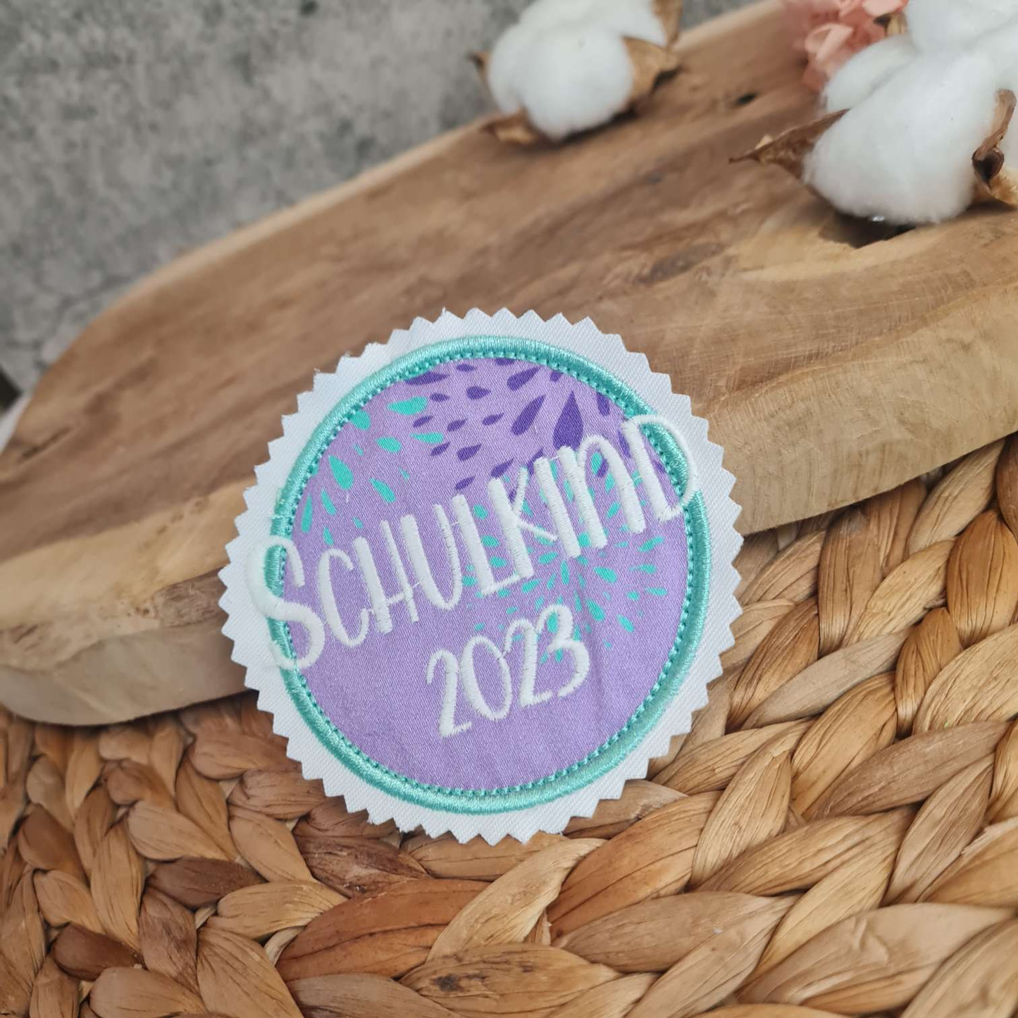 Applikation Aufnäher Button Klettie  | Schulkind 2025 | SchlittenzauBär | Rund