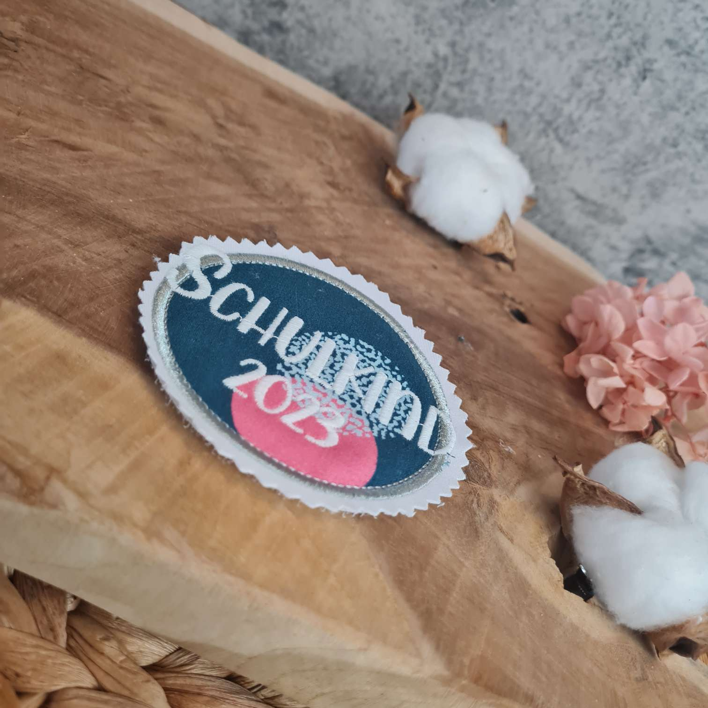 Applikation Aufnäher Button Klettie  | Schulkind 2025 | PhantBärsieWelt | Rund