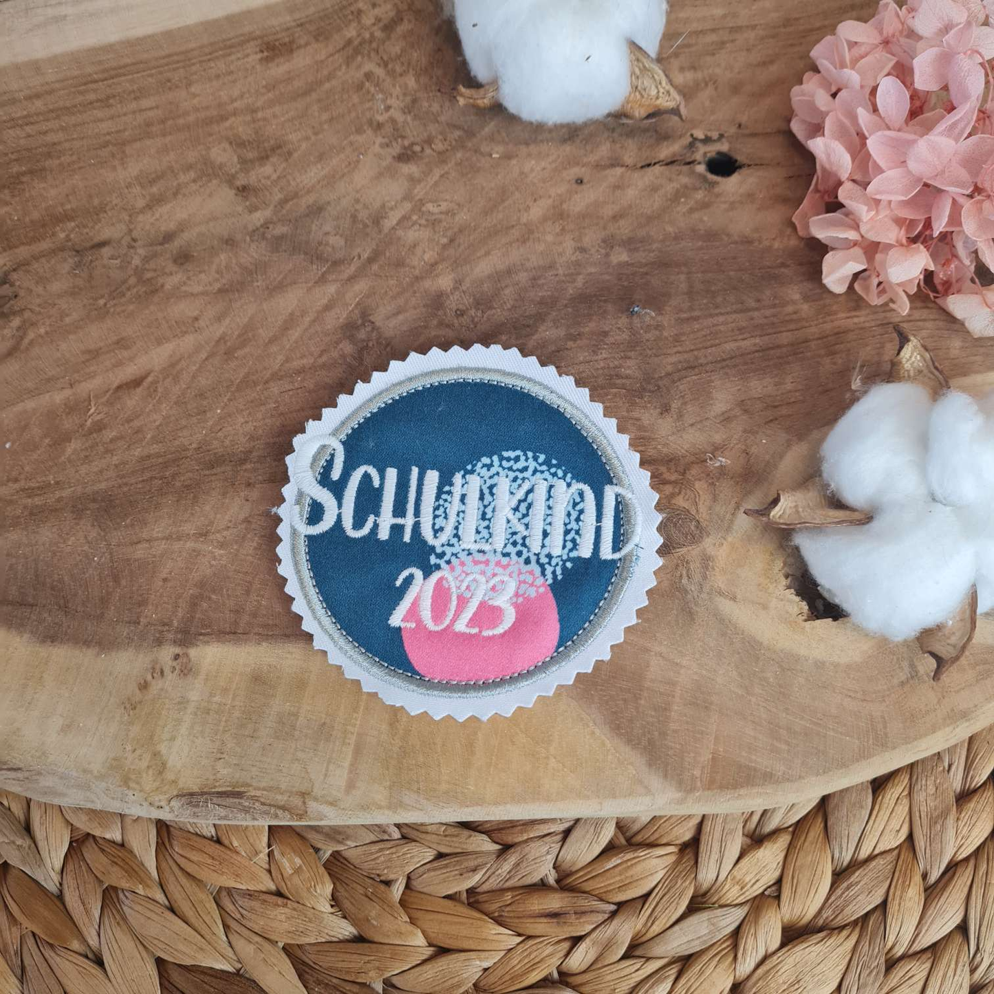 Applikation Aufnäher Button Klettie  | Schulkind 2025 | PhantBärsieWelt | Rund