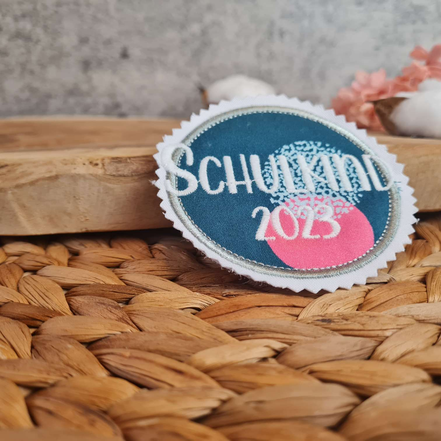 Applikation Aufnäher Button Klettie  | Schulkind 2025 | PhantBärsieWelt | Rund
