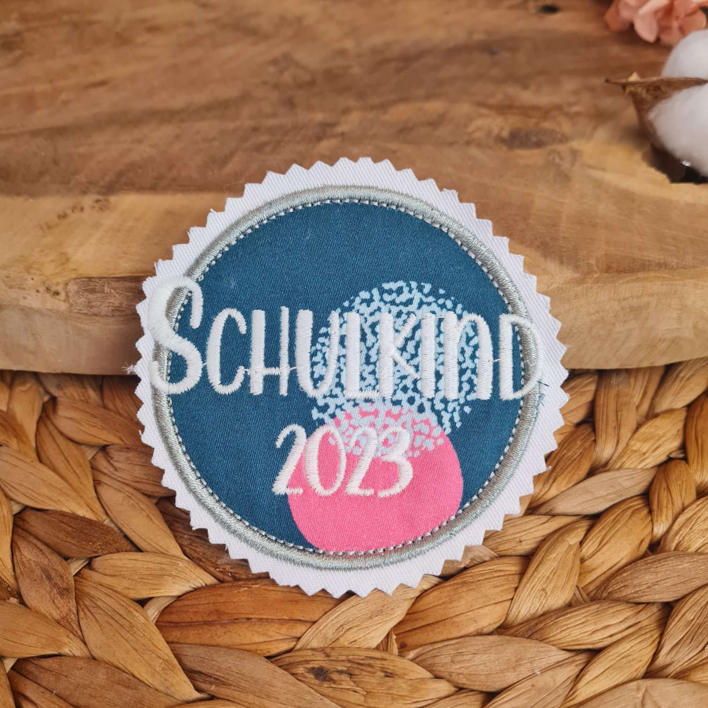 Applikation Aufnäher Button Klettie  | Schulkind 2025 | PhantBärsieWelt | Rund