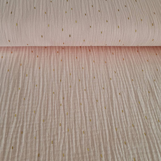 Musselin | Goldstriche | Rosa