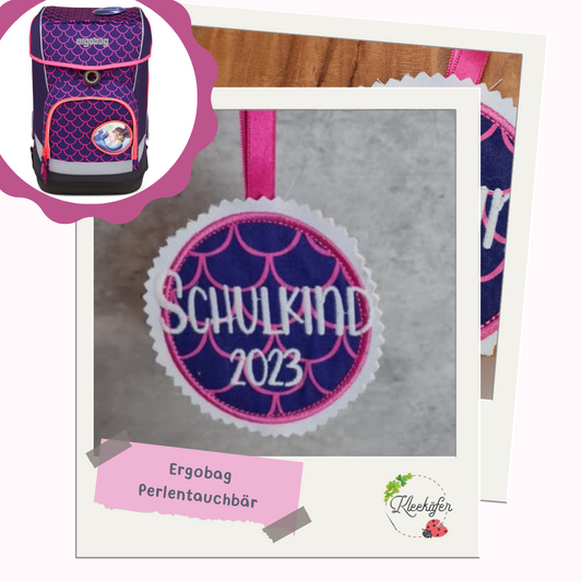 Applikation Aufnäher Button Klettie  | Schulkind 2025 | PerlentauchBär | Rund