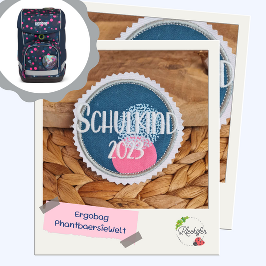 Applikation Aufnäher Button Klettie  | Schulkind 2025 | PhantBärsieWelt | Rund