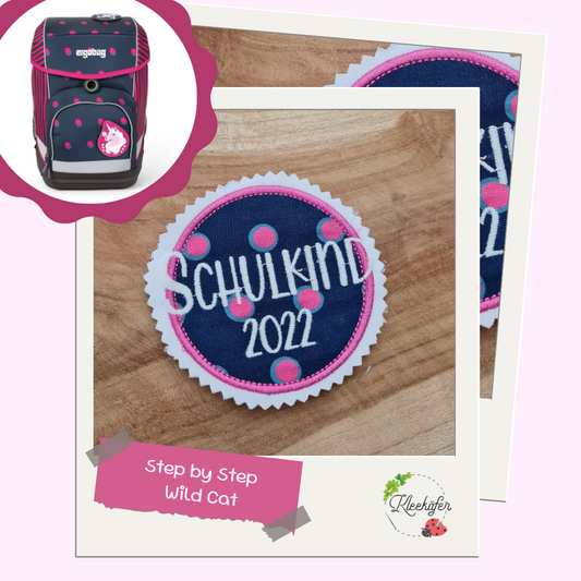 Applikation Aufnäher Button Klettie | Schulkind 2025 | SchubiduBär | Rund