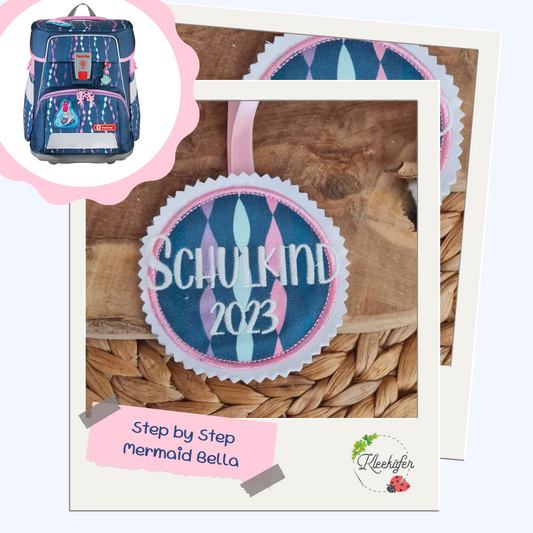 Applikation Aufnäher Button Klettie | Schulkind 2025 | Mermaid Bella