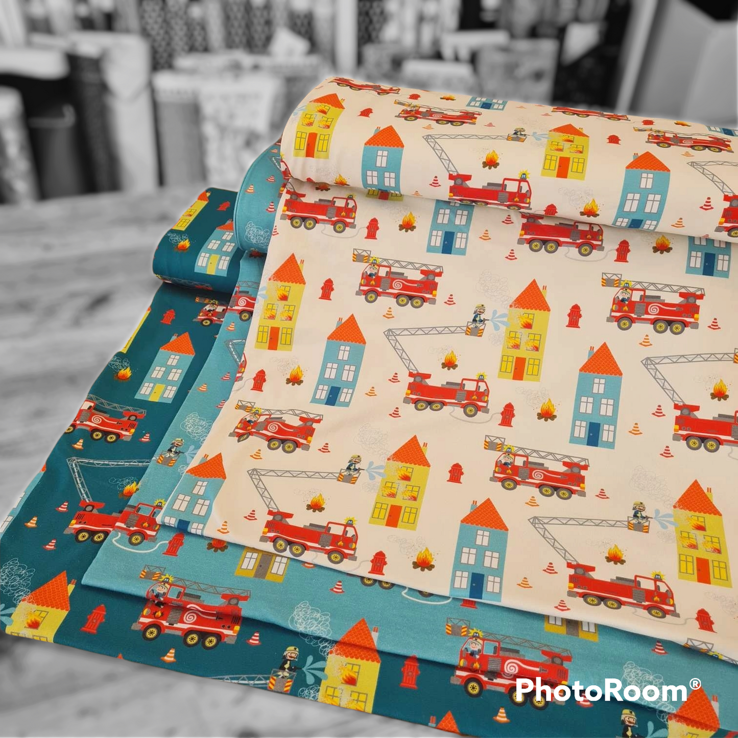 FrenchTerry | Feuerwehr -Tatütata | Creme