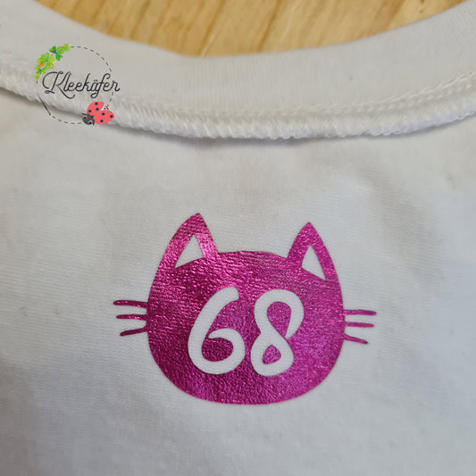 Größenlabel zum Aufbügeln Motiv *Katze* *Schillernde Folie