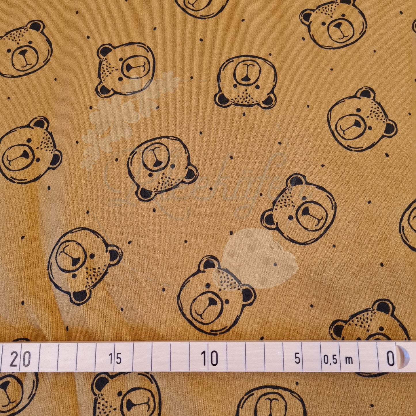 Reststück 40 cm - Wintersweat | Bärenkopf | Ocker