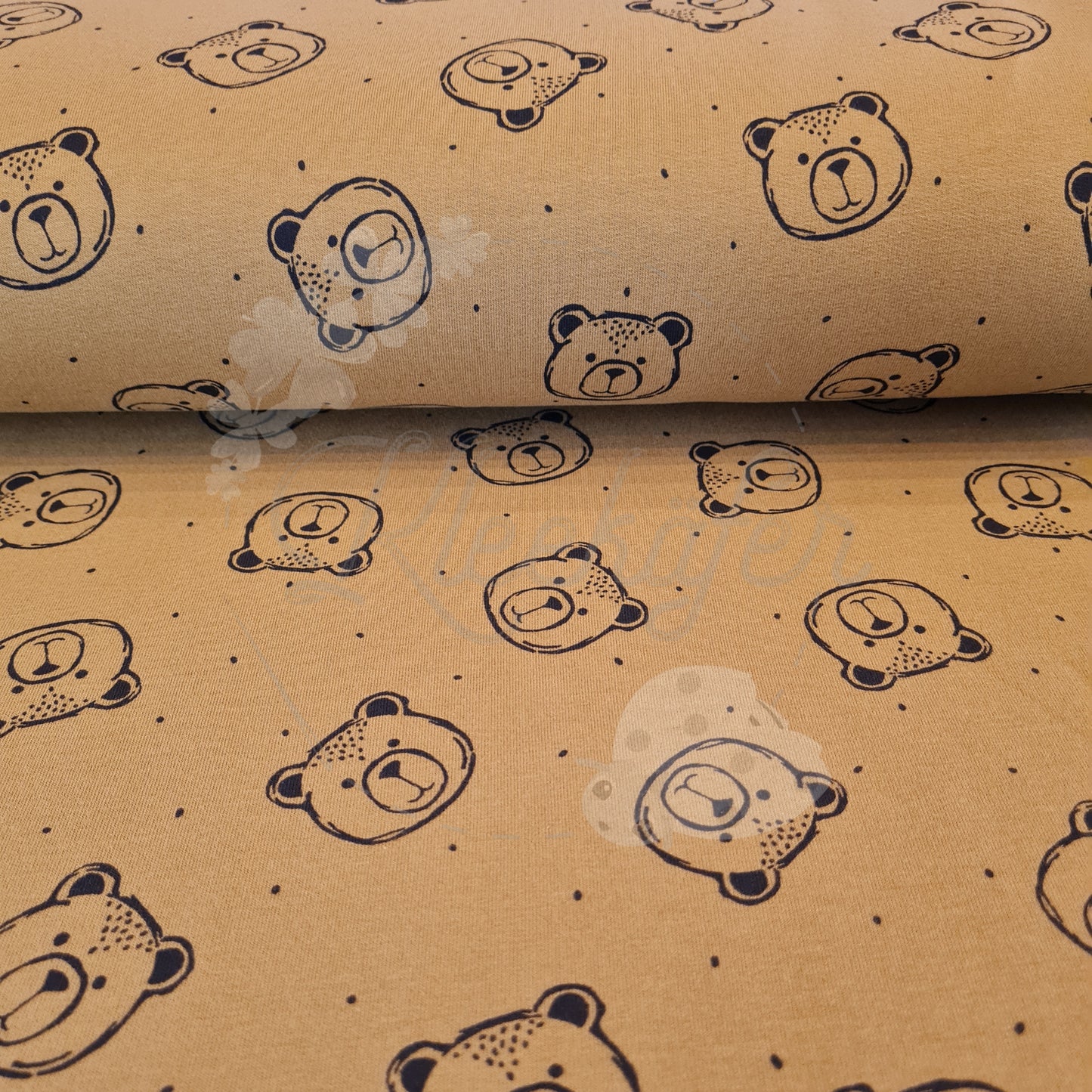 Reststück 40 cm - Wintersweat | Bärenkopf | Ocker