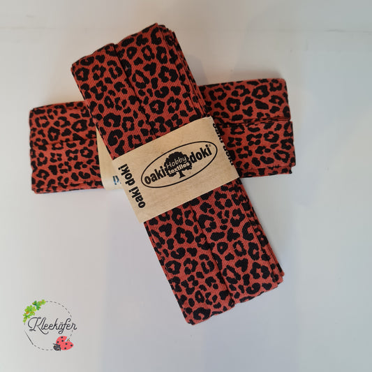 Oaki Doki Jersey Schrägband - Rostbraun Leomuster