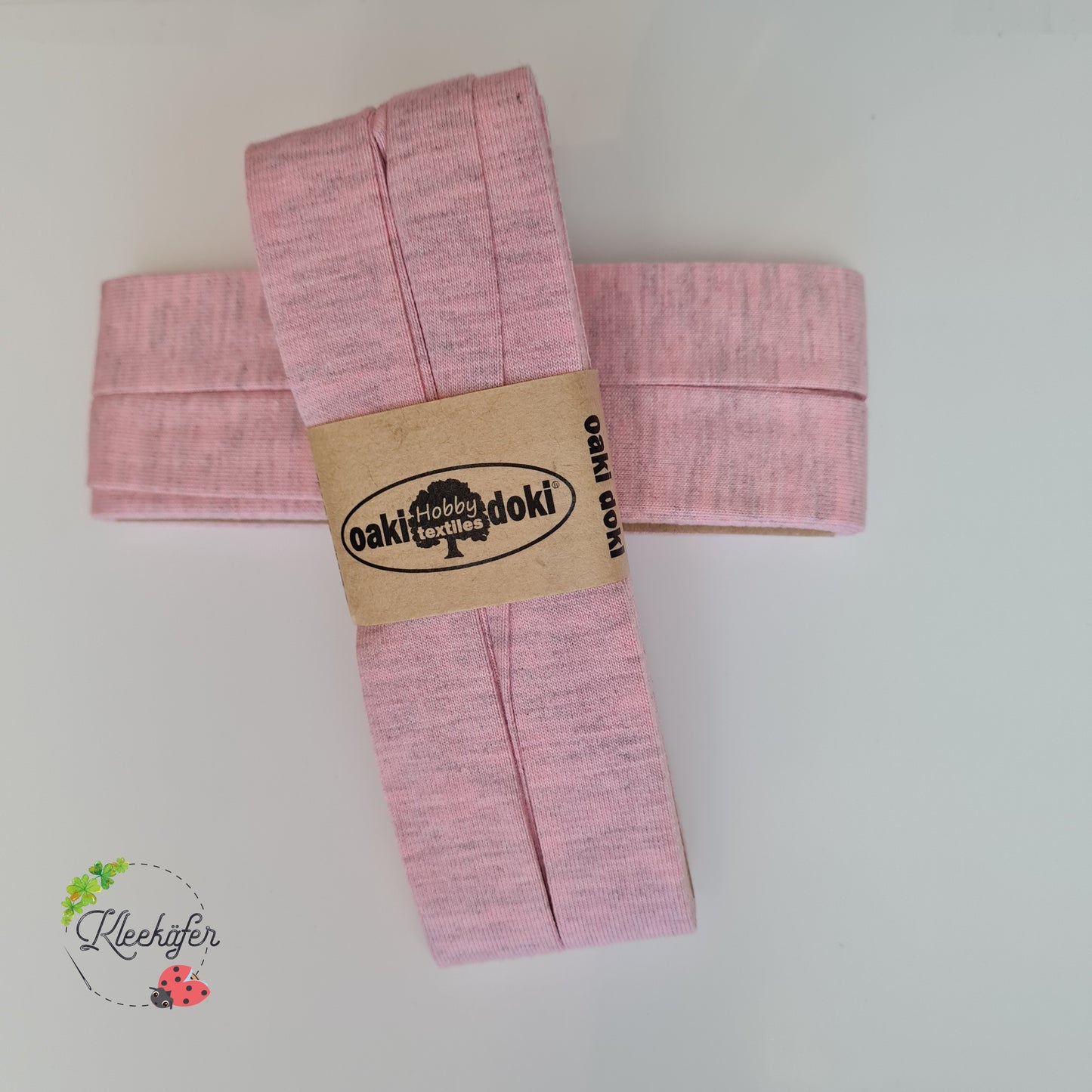 Oaki Doki Jersey Schrägband - Rosa meliert