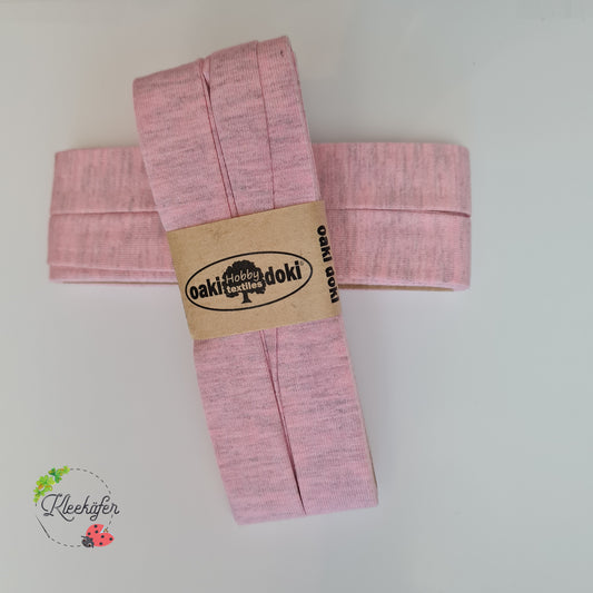 Oaki Doki Jersey Schrägband - Rosa meliert