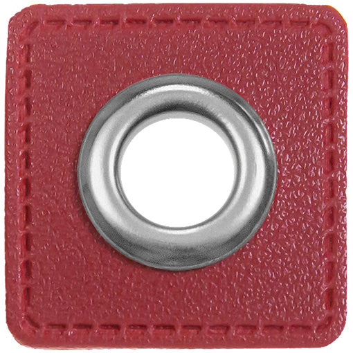 Ösen Patches für Kordeln Lederimitat *Rot*