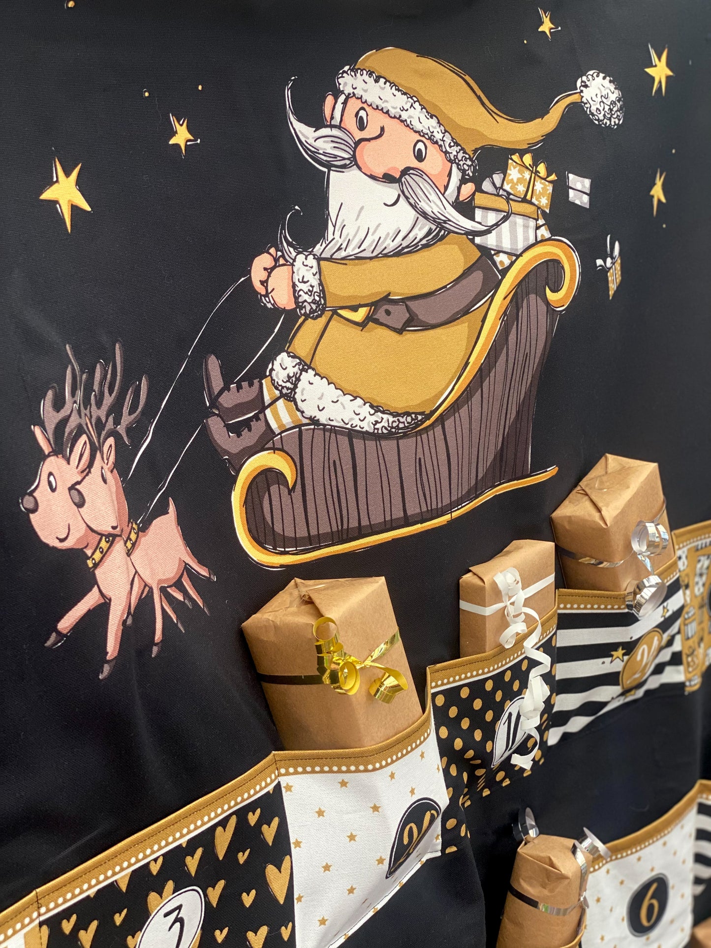 Diy Adventskalender Panel *Steinbeck* - Schwarz/Gold
