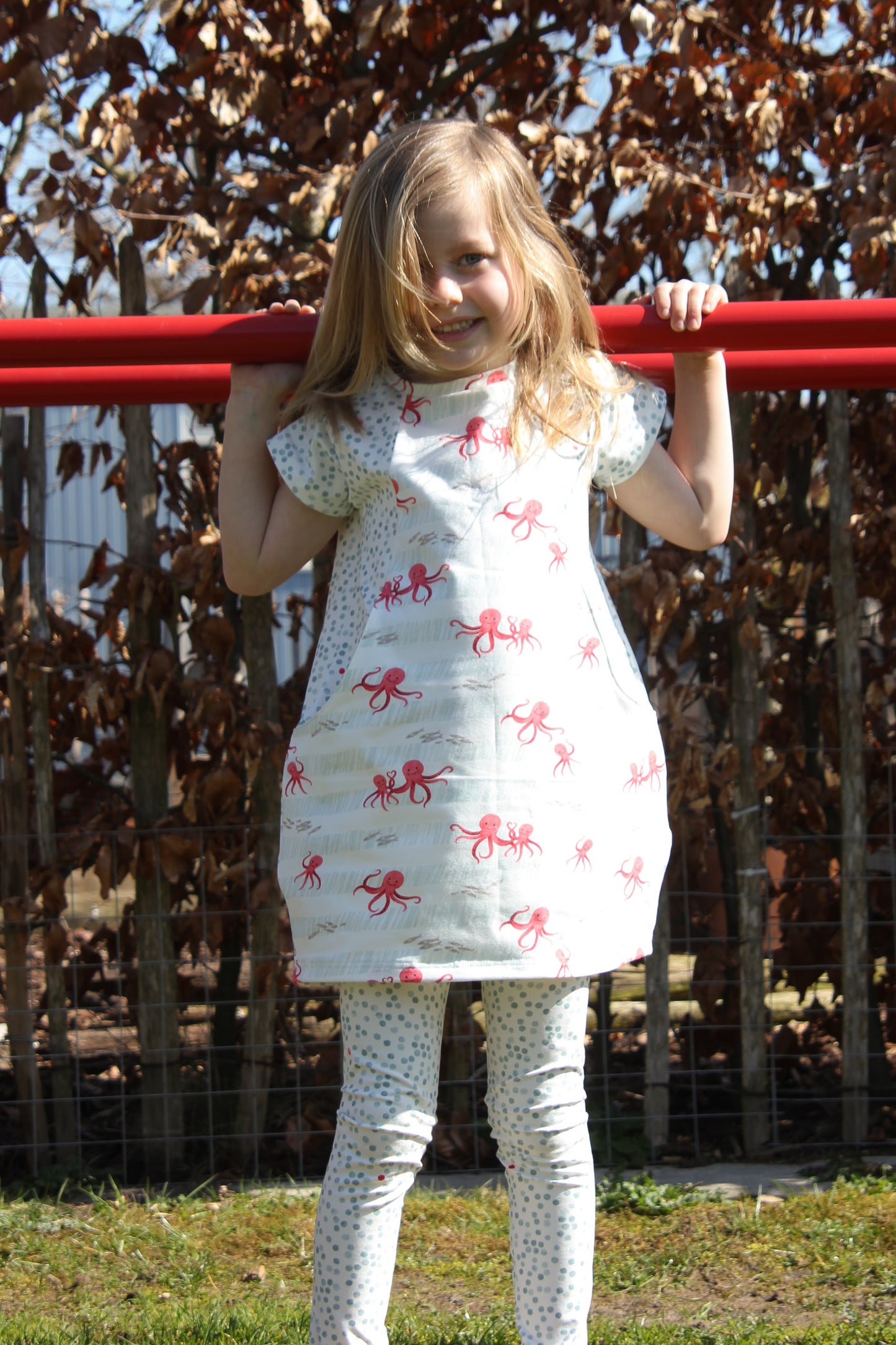 50cm Abschnitte - Baumwolljersey | Oktopus | Nautical Baby | Weiß