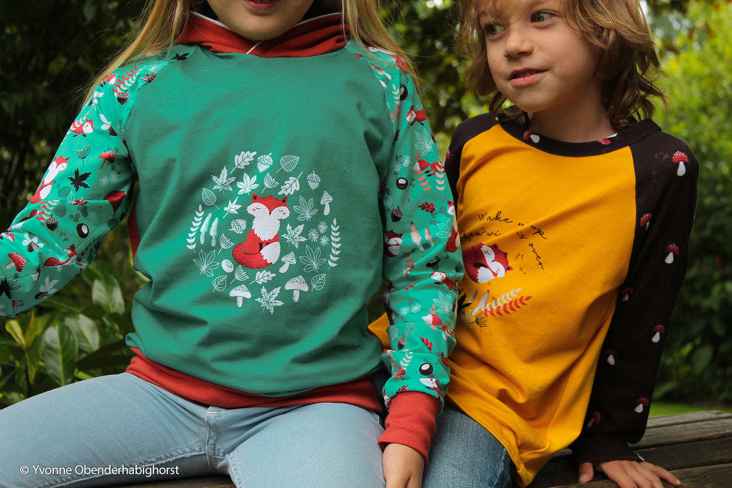 Jerseypanel "My little Foxy" rennend- drei Farben