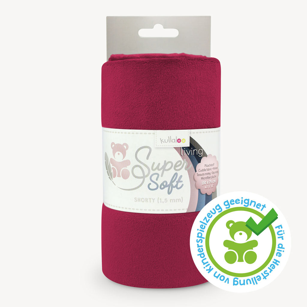 Plüschstoff SuperSoft Shorty 100x75cm *Bordeaux* - Kleekäfer´s Fadenstübchen