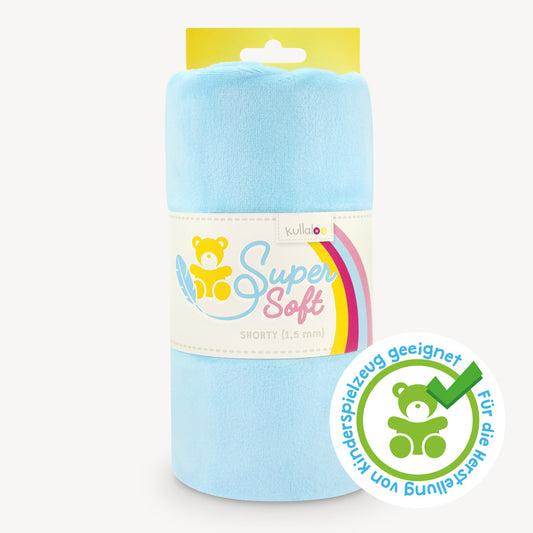 Plüschstoff SuperSoft Shorty 100x75cm *Hellblau* - Kleekäfer´s Fadenstübchen
