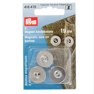 Magnet-Annähknöpfe | 19mm | Silber | Prym